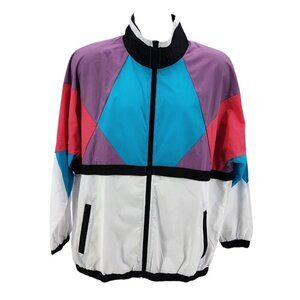 NWT Funny Guy Creation Retro Color Block Windbreaker Jacket Mens Small